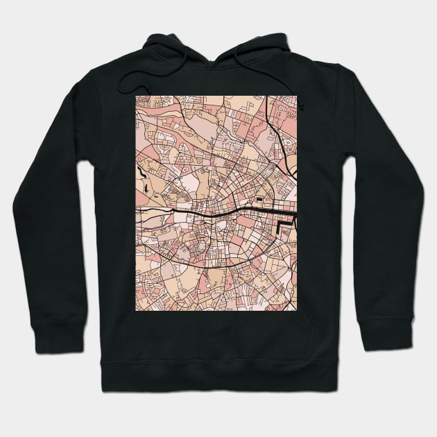 Dublin Map Pattern in Soft Pink Pastels Hoodie by PatternMaps